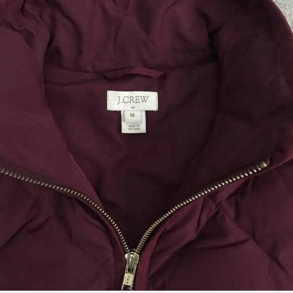 J. Crew Puffer Vest Maroon - Picture 3 of 4